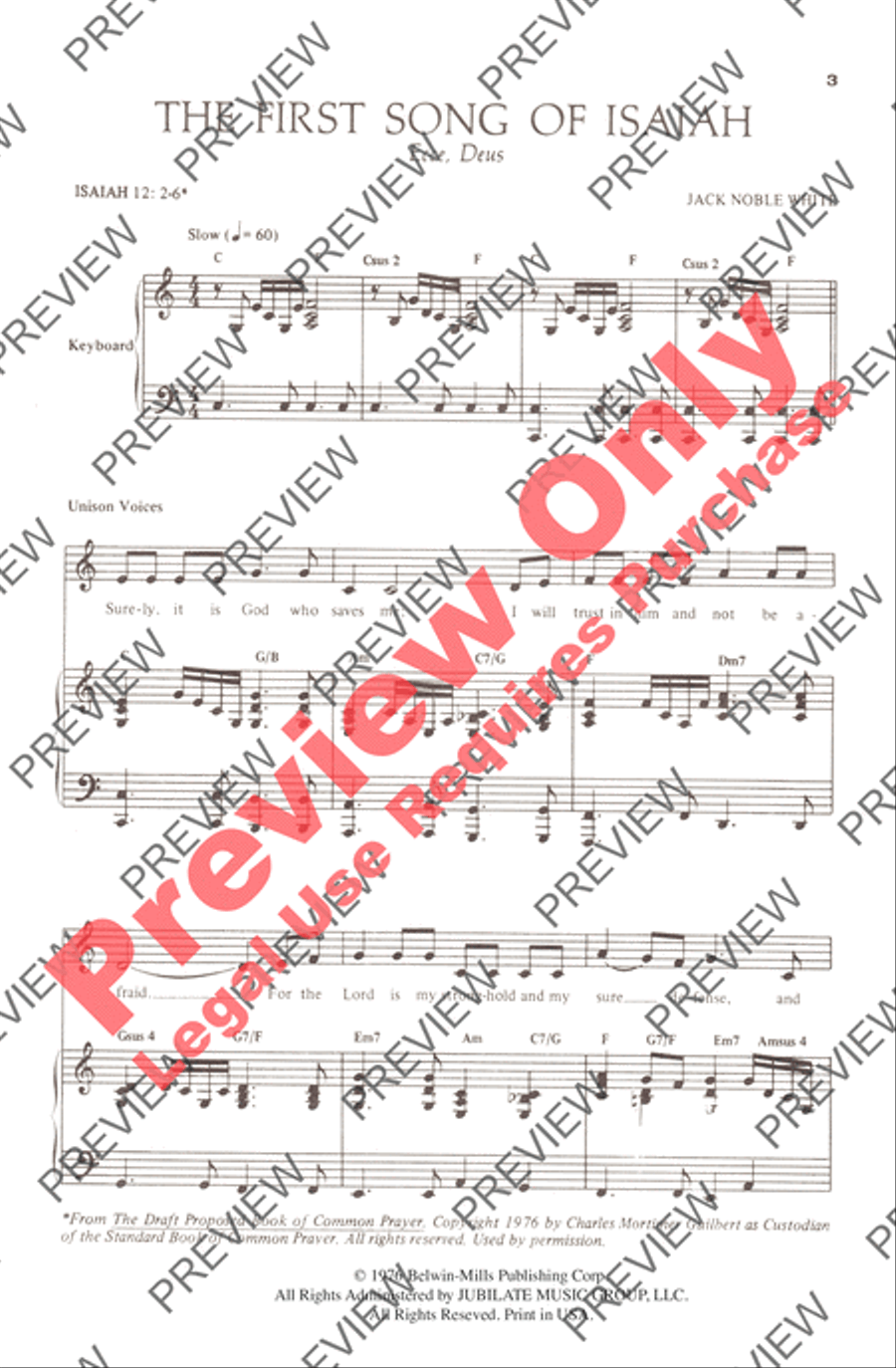 First Song of Isaiah 4-Part scores gallery preview page 3