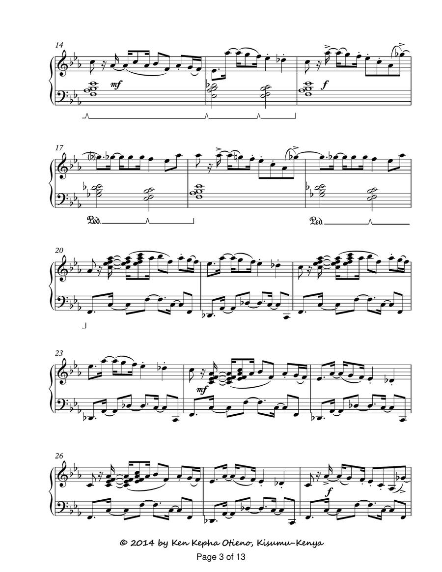 A Musical Vignette of Kenya: Popular Folk Songs Arranged for Piano Piano Solo scores gallery preview page 4