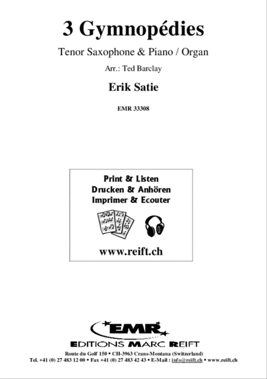 3 Gymnopedies Tenor Saxophone scores gallery preview page 2