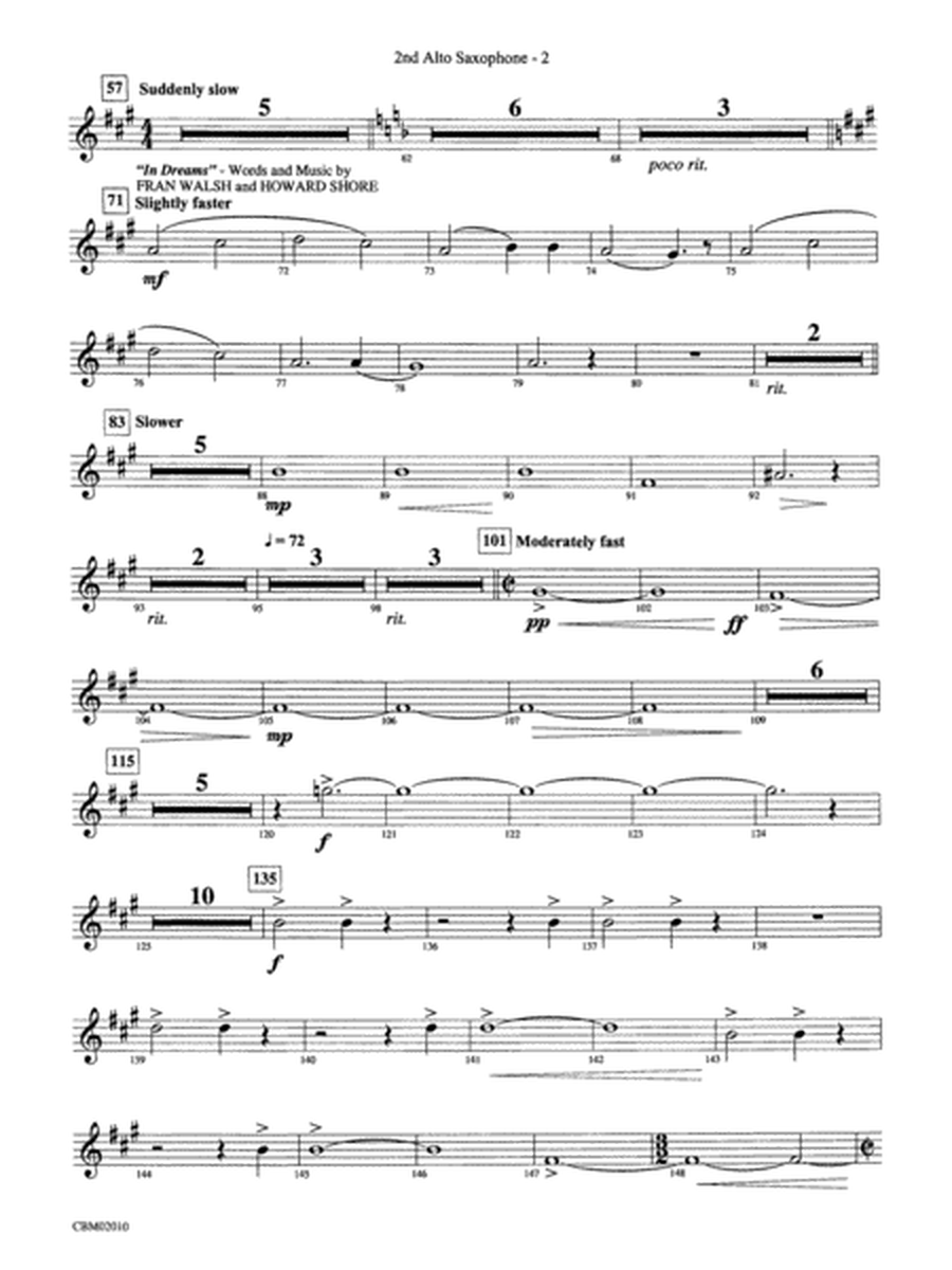 The Lord of the Rings: The Fellowship of the Ring, Concert Medley from: 2nd E-flat Alto Saxophone