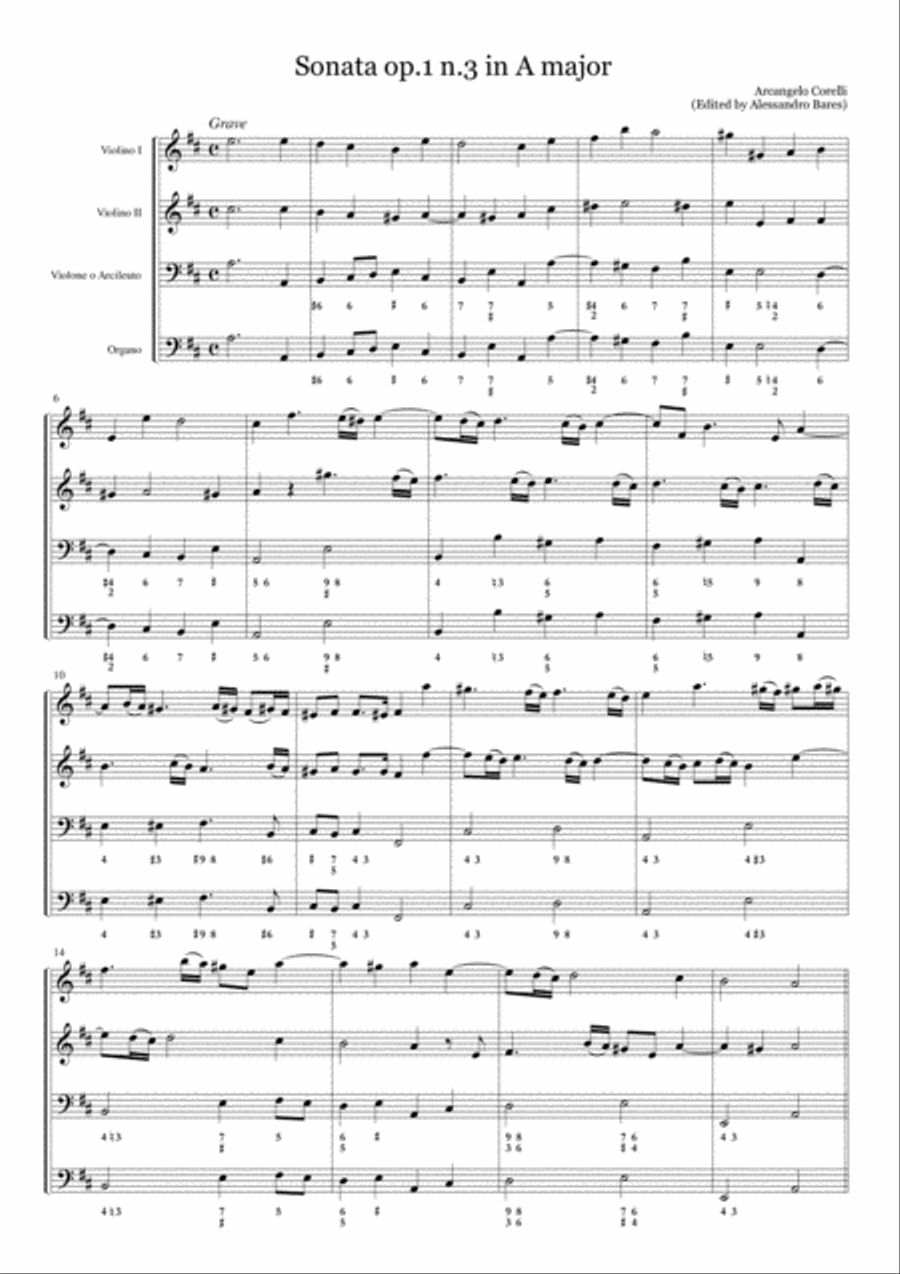 Corelli, Sonata op.1 n.3 in A major Small Ensemble scores gallery preview page 2