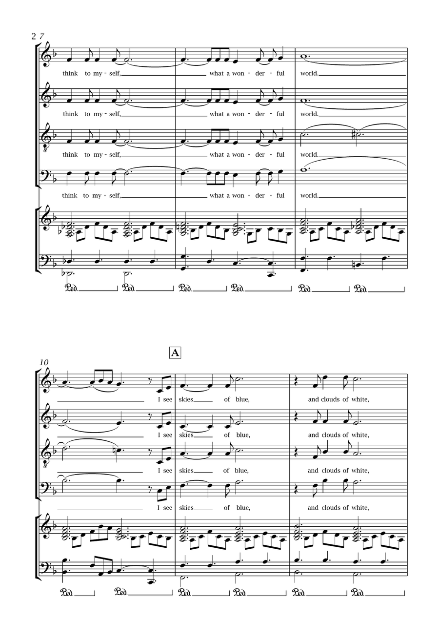 What A Wonderful World 4-Part scores gallery preview page 2