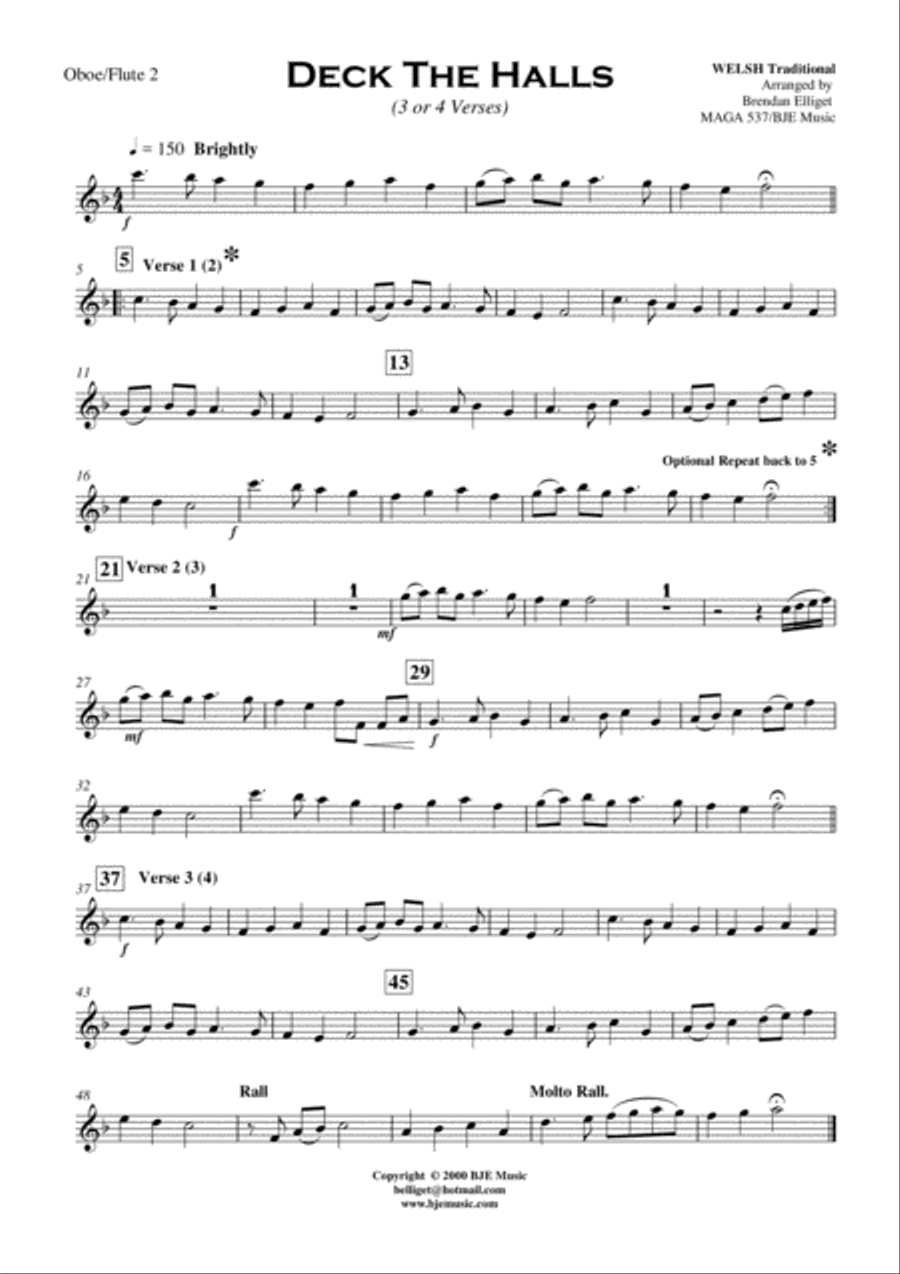 Deck The Halls - Concert Band with Optional Strings score and Parts PDF Concert Band scores gallery preview page 4