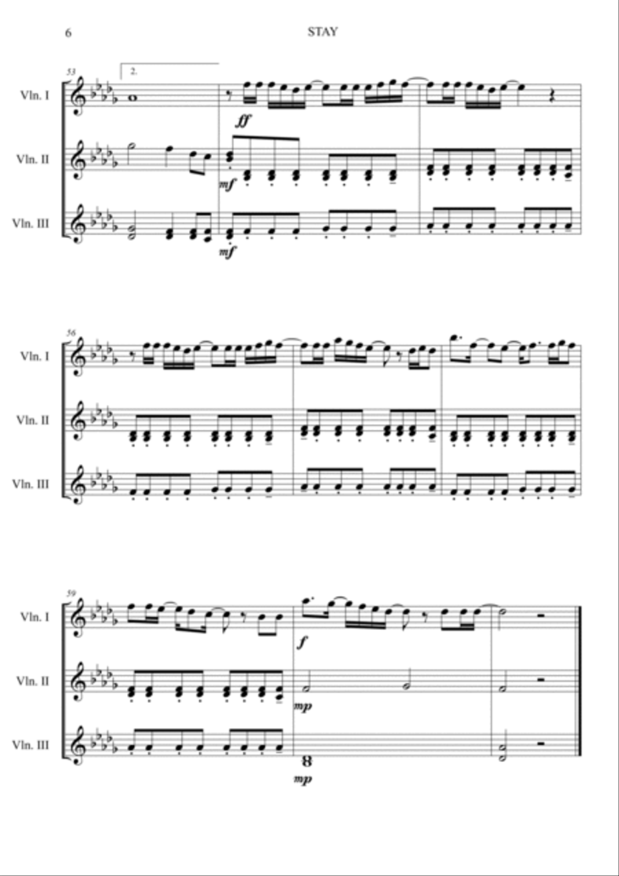 Stay Stay Violin scores gallery preview page 6