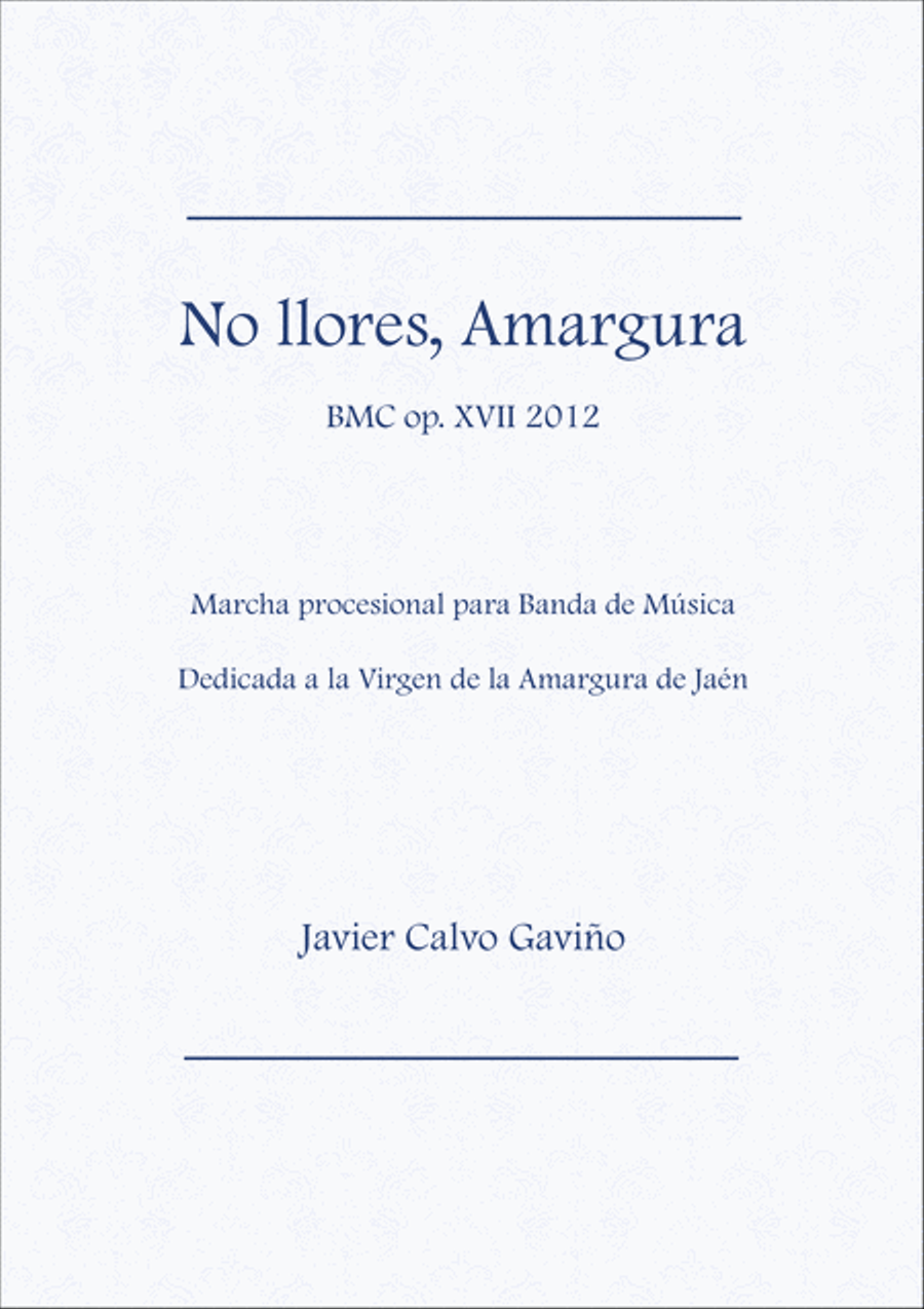 No llores, Amargura Concert Band scores gallery preview page 1