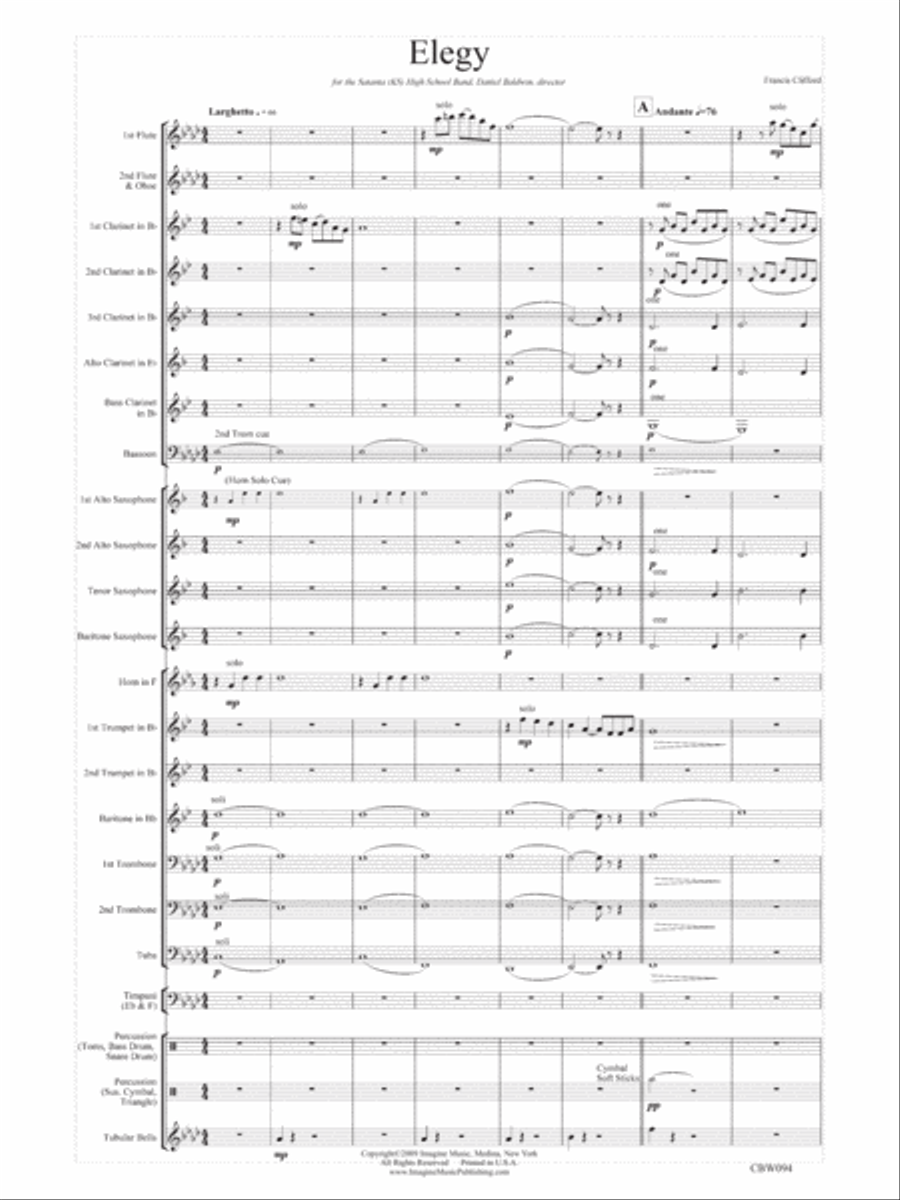 Elegy Concert Band scores gallery preview page 2