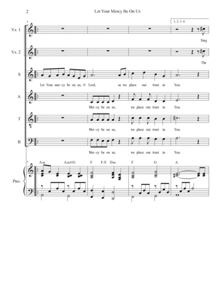 Let Your Mercy Be On Us (Psalm 33) (Vocal Quartet - (SATB) image number null