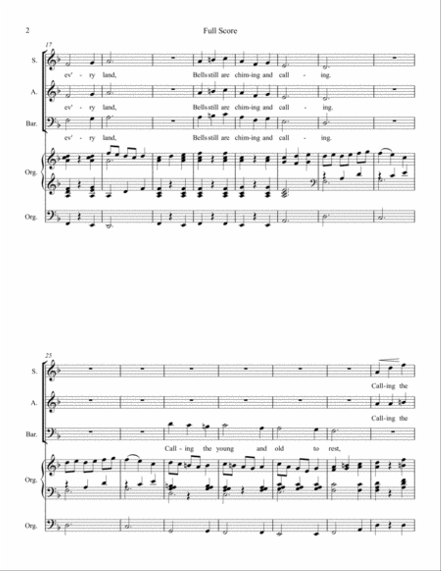 Built On The Rock- SAB and Organ 3-Part scores gallery preview page 3