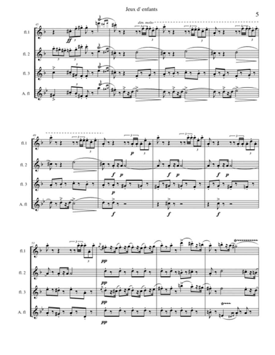 Bizet - Children's Games for Flute Quartet image number null