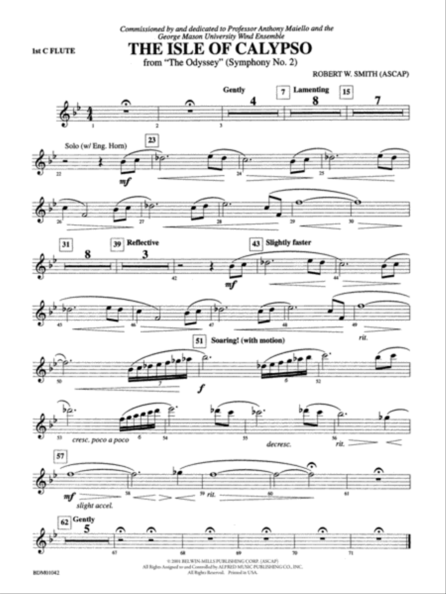 The Isle of Calypso (from The Odyssey (Symphony No. 2)): Flute Concert Band scores gallery preview page 1