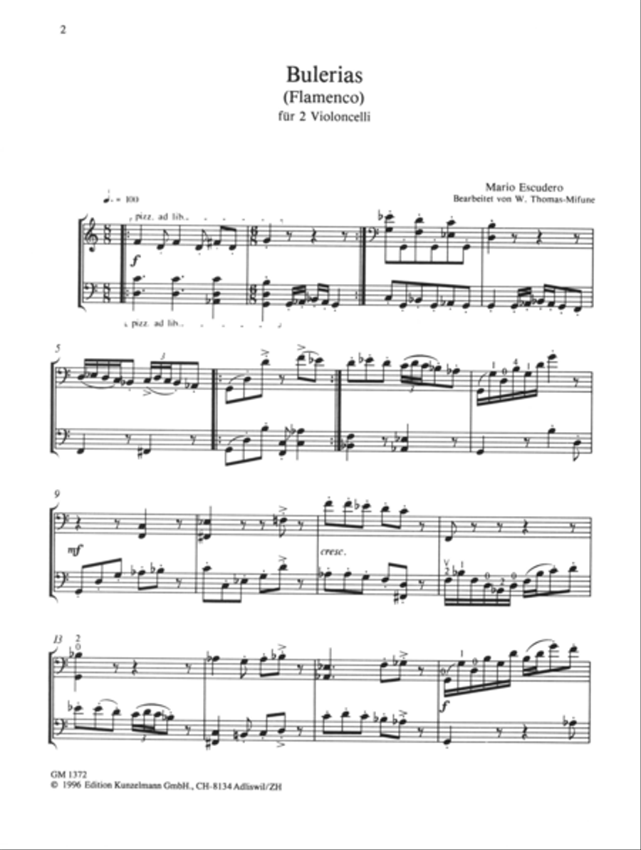 Bulerias (Flamenco) for 2 celli Performance Score scores gallery preview page 2