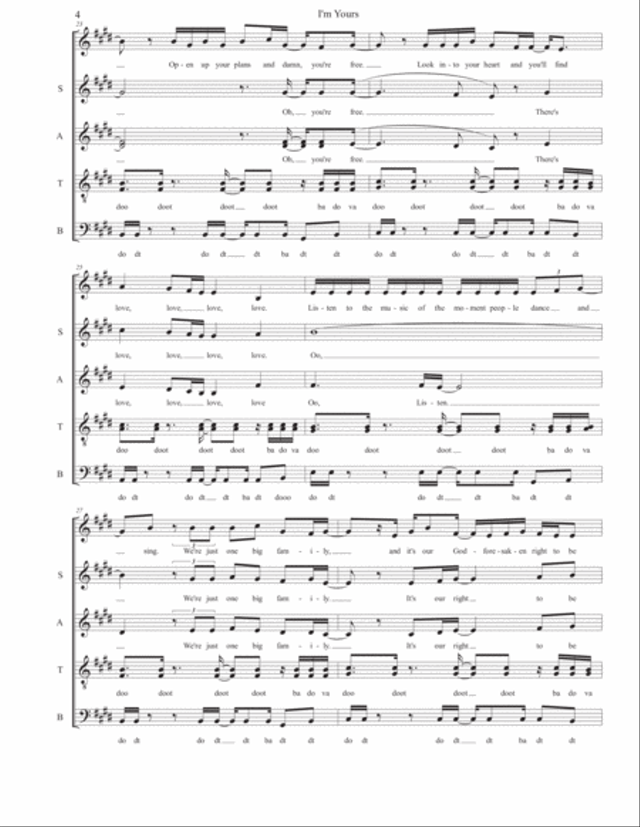 I'm Yours 4-Part scores gallery preview page 4