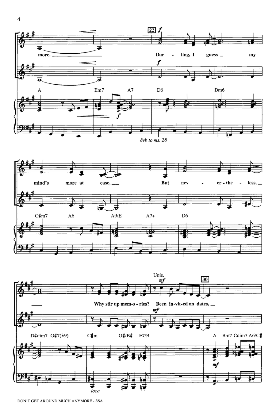 Don't Get Around Much Anymore (arr. Mark Brymer) SSA scores gallery preview page 3