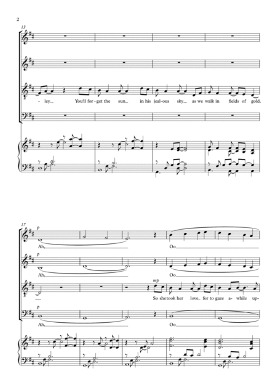 Fields Of Gold Fields Of Gold 4-Part scores gallery preview page 2