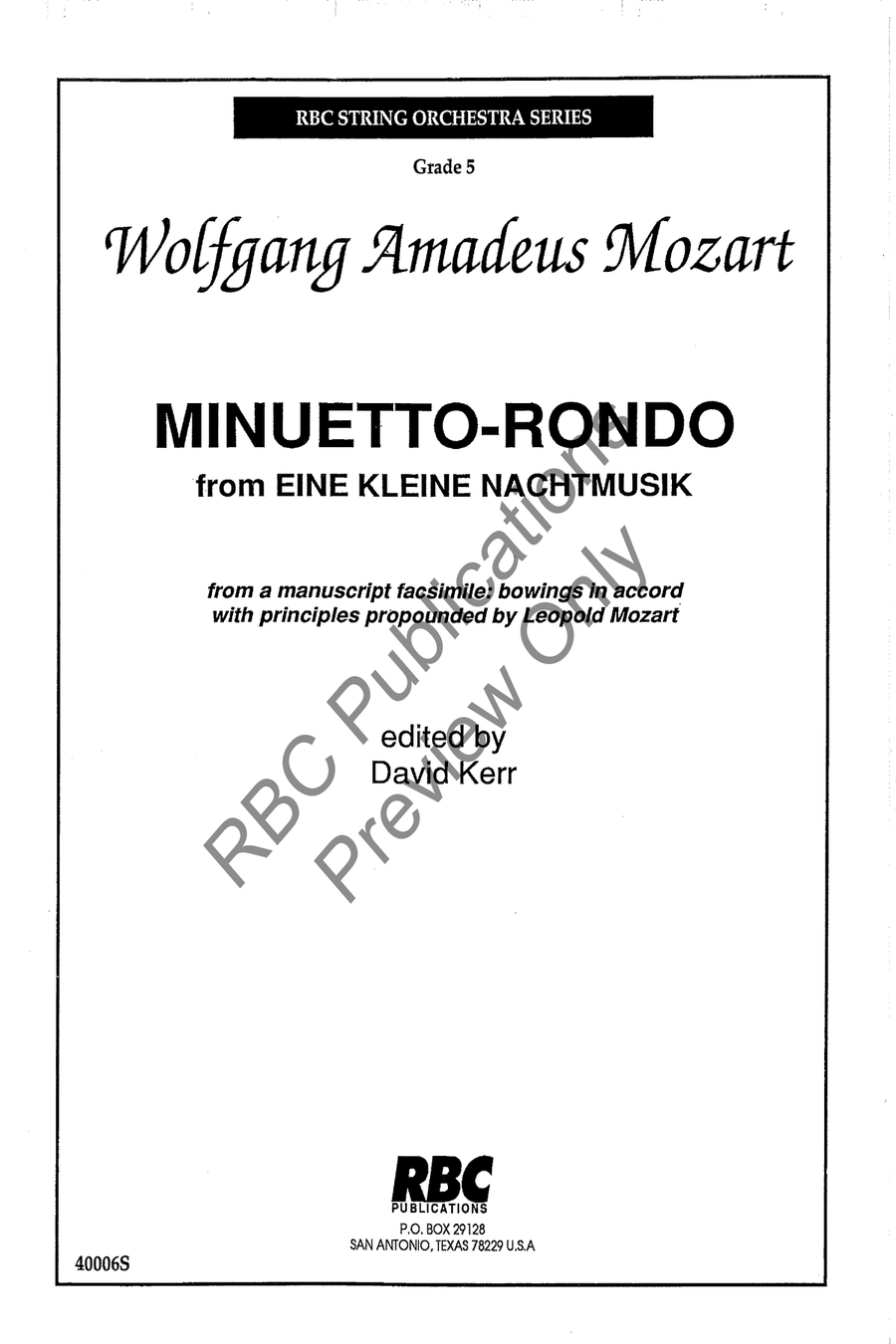 Eine Kleine Nachtmusik:Min Rond (Score) String Orchestra scores gallery preview page 2