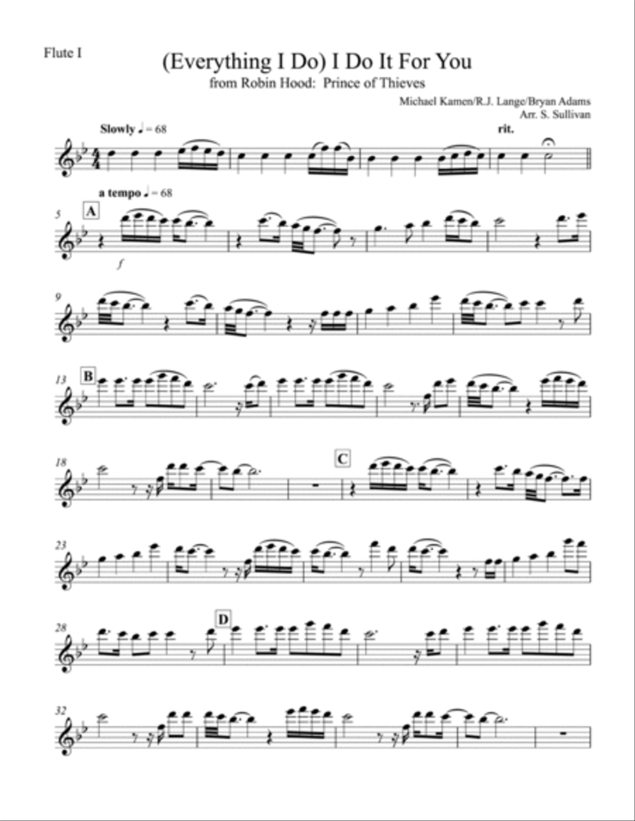 (everything I Do) I Do It For You Woodwind Ensemble scores gallery preview page 5