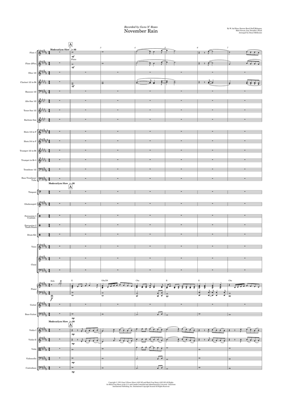 November Rain November Rain Full Orchestra scores gallery preview page 1