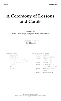 Book cover for A Ceremony of Lessons and Carols - Instrumental Ensemble Score and Parts - Digit