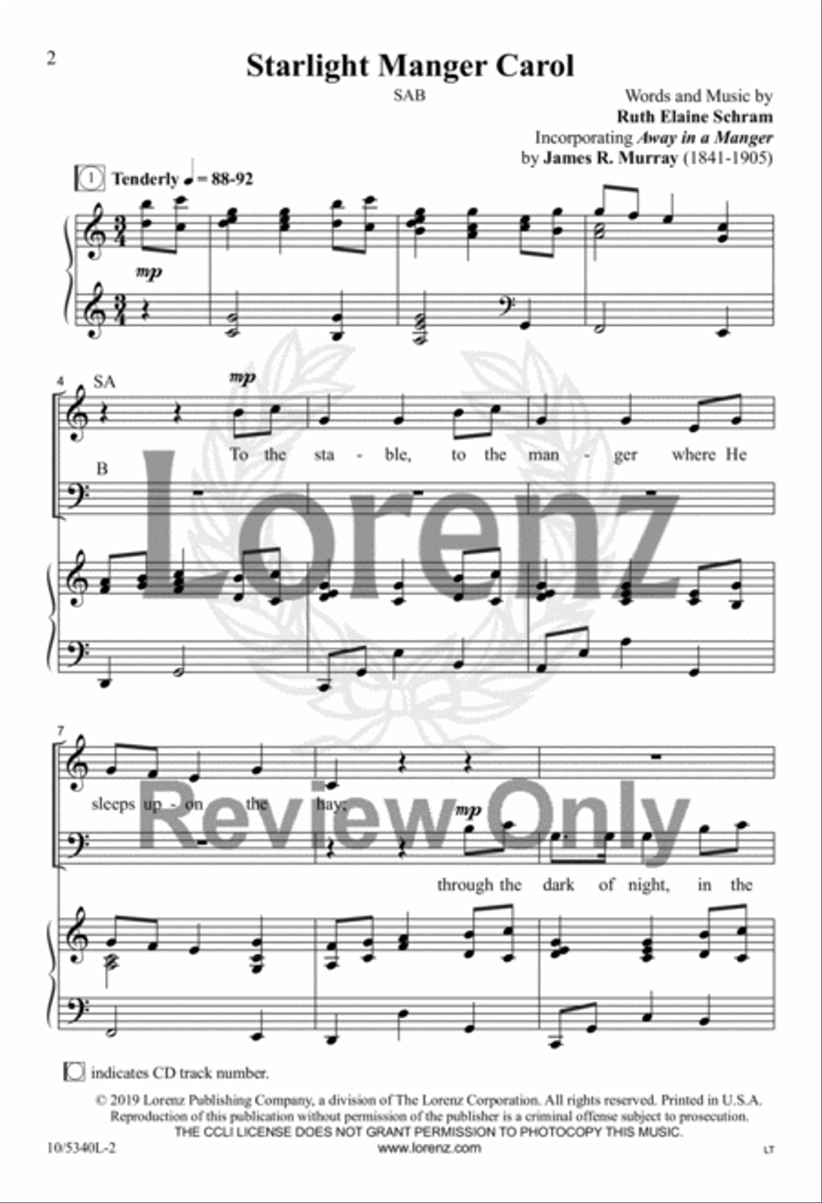 Starlight Manger Carol Starlight Manger Carol 3-Part scores gallery preview page 2