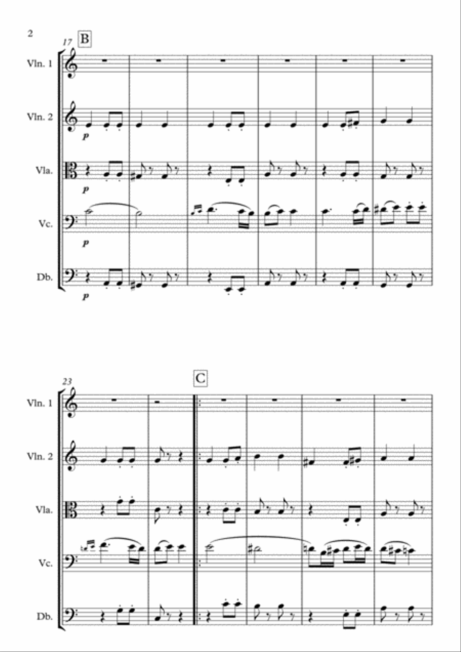 Allegretto from Beethoven Symphony No. 7 for String Ensemble (Conductor's Score) String Orchestra scores gallery preview page 3