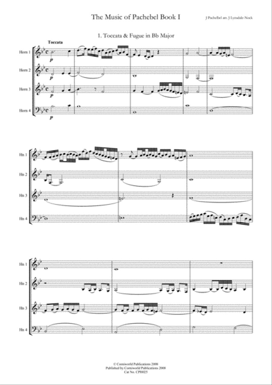 The Music of Pachelbel Book I Brass Ensemble scores gallery preview page 1