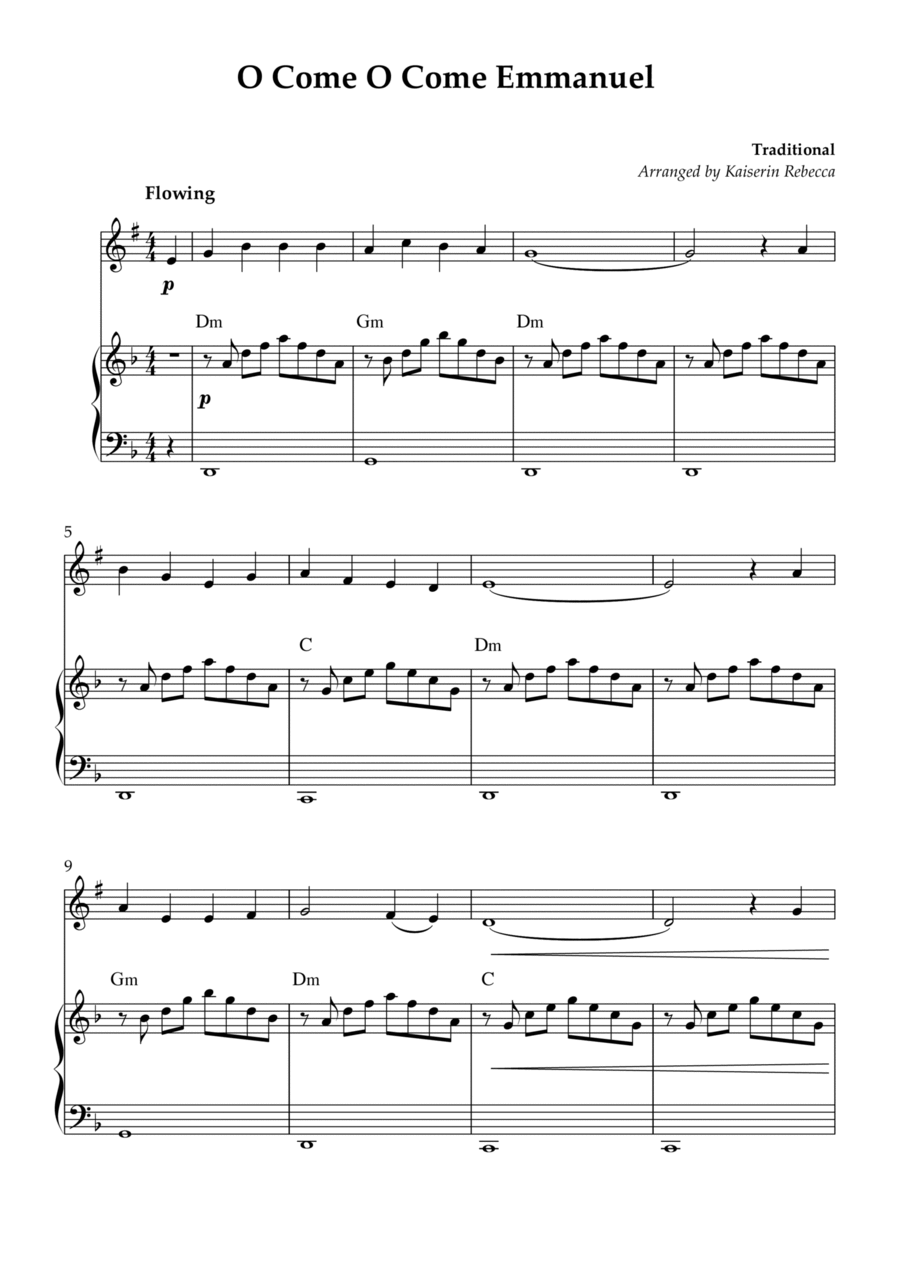 O Come O Come Emmanuel B-Flat Clarinet scores gallery preview page 1