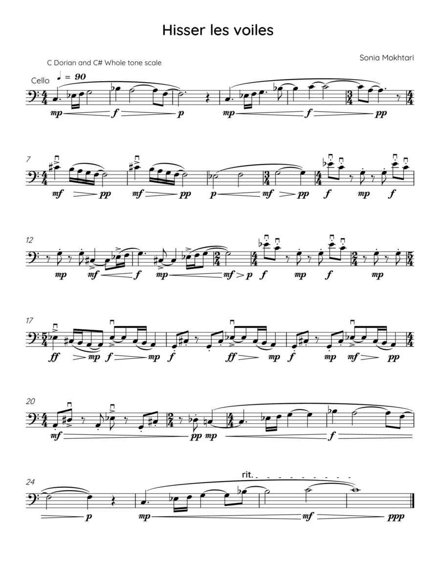 Hisser les voiles Cello Solo scores gallery preview page 1