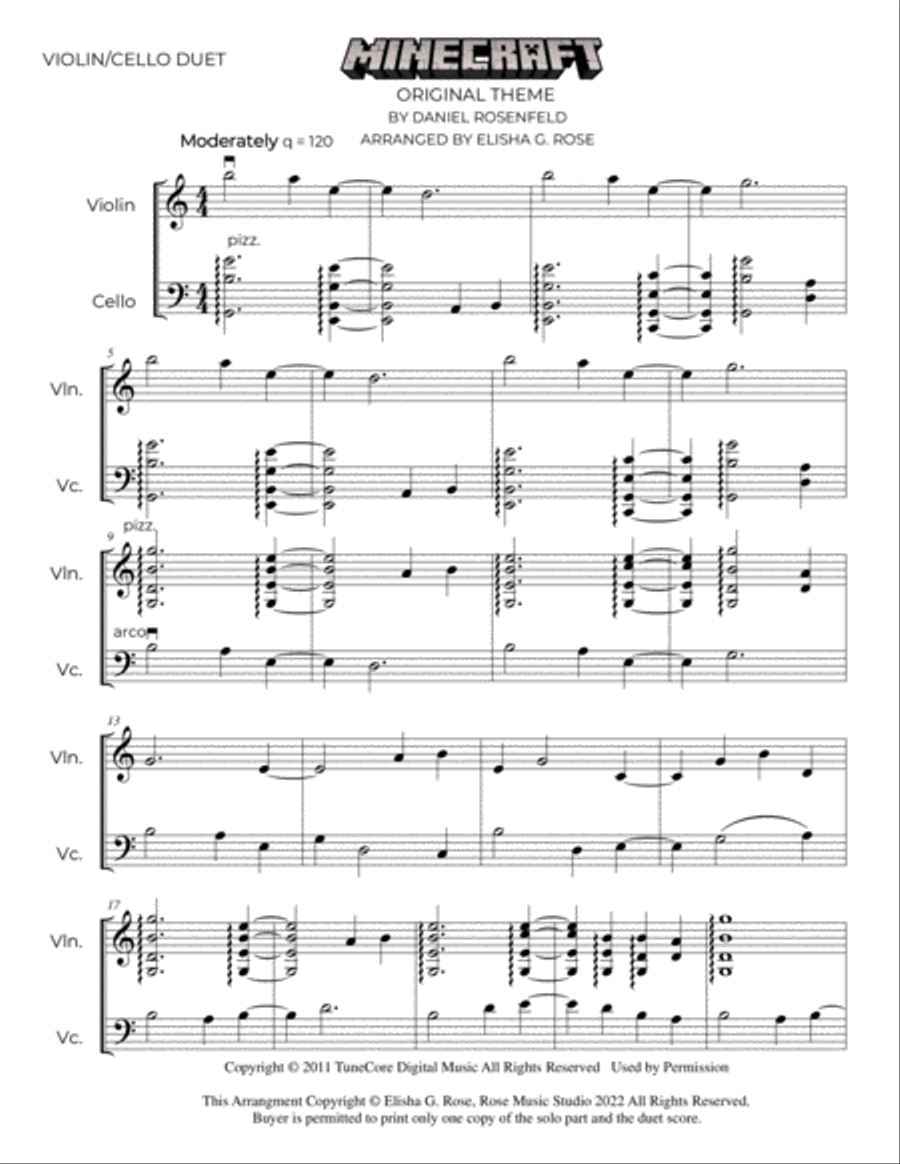 Minecraft String Duet scores gallery preview page 2