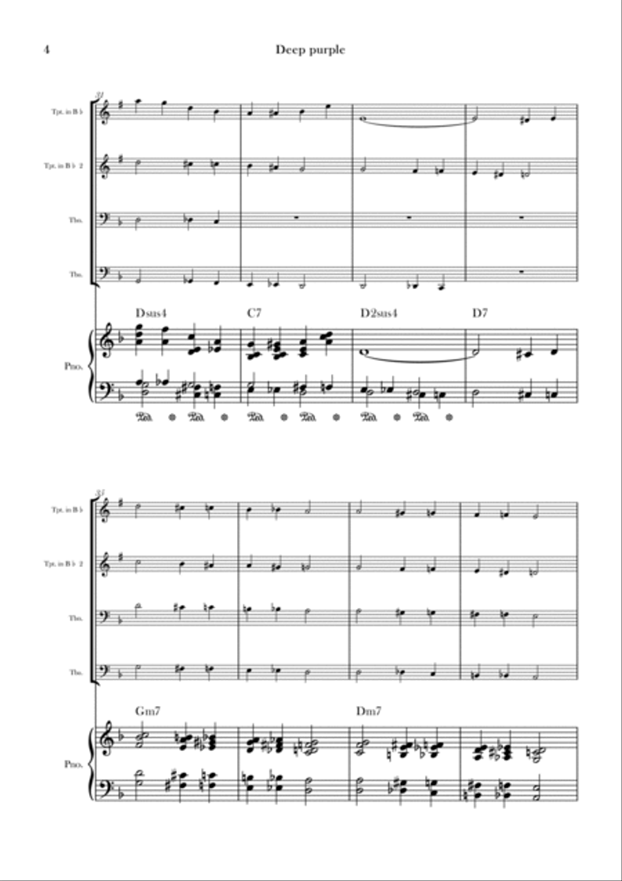 Deep Purple Deep Purple Brass Quartet scores gallery preview page 4
