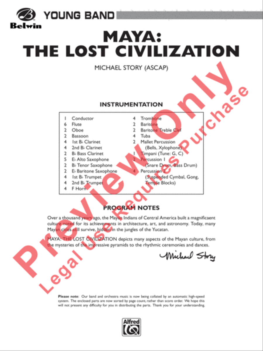 Maya: The Lost Civilization Concert Band scores gallery preview page 2
