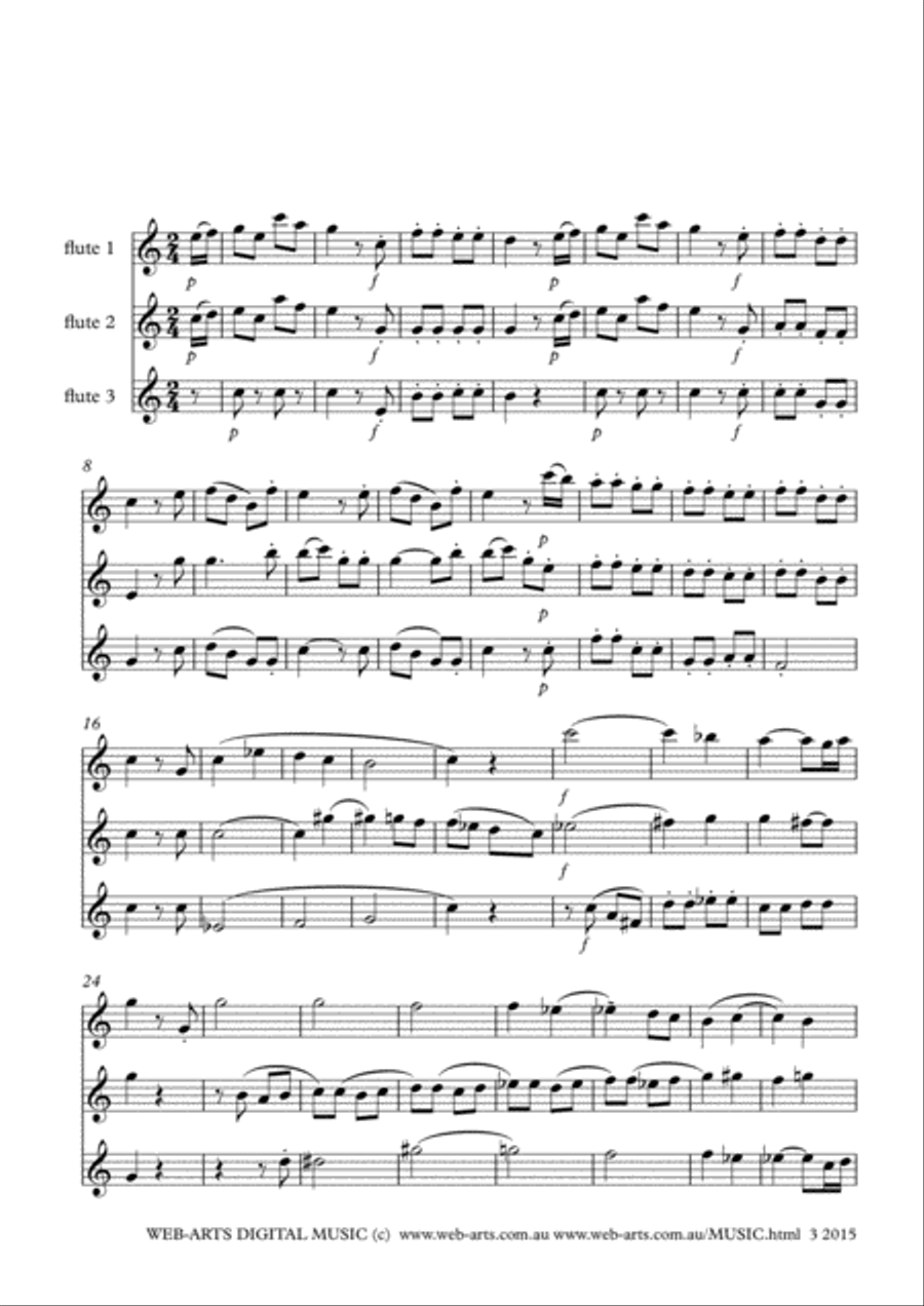 RONDO for 3 flutes from Serenade No.6 k439b - MOZART Flute Trio scores gallery preview page 2