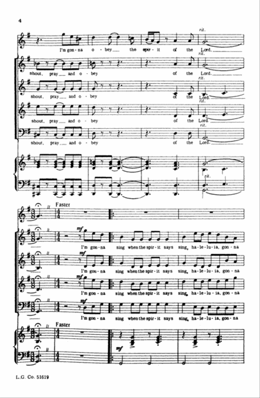 Obey the Spirit of the Lord 4-Part scores gallery preview page 19