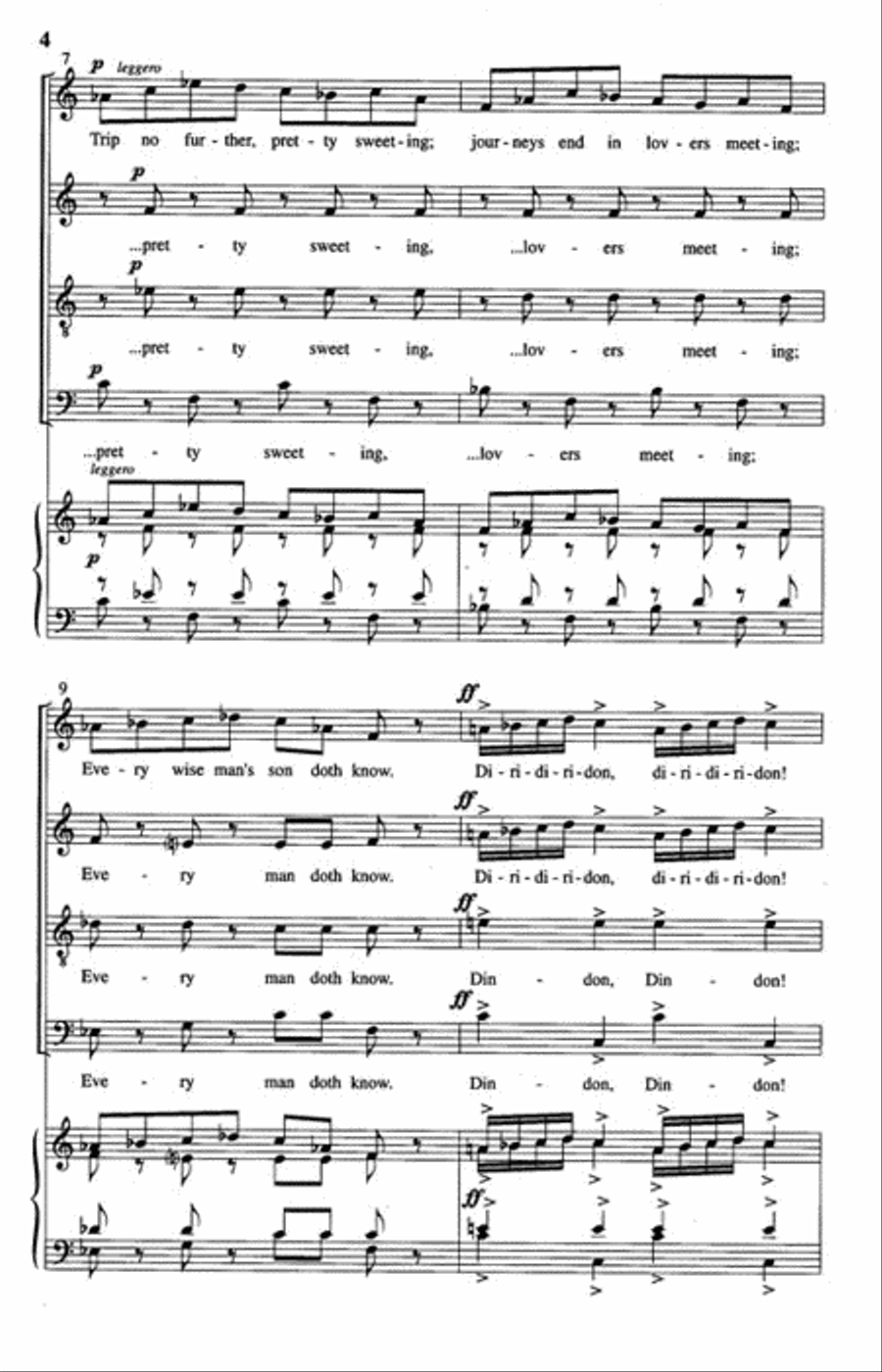 O, Mistress Mine! O, Mistress Mine! 4-Part scores gallery preview page 3
