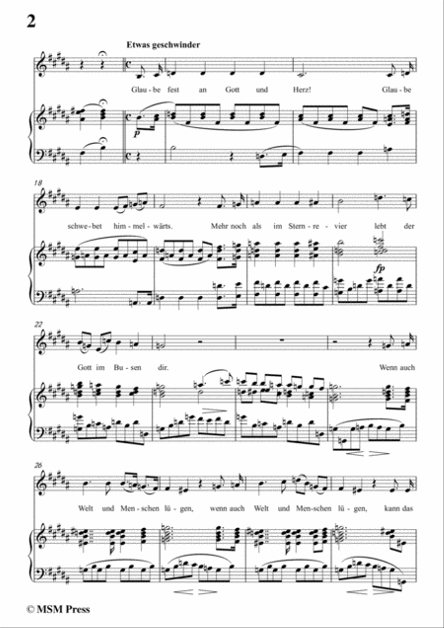 Schubert-Glaube,Hoffnung und Liebe,Op.97,in B Major,for Voice&Piano Voice scores gallery preview page 4