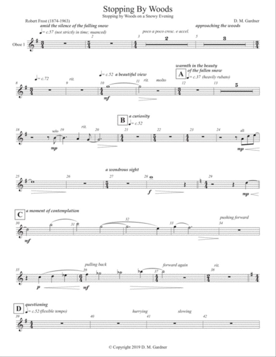 Stopping by Woods (Robert Frost) - INSTR PARTS (FULL ORCH) Full Orchestra scores gallery preview page 5