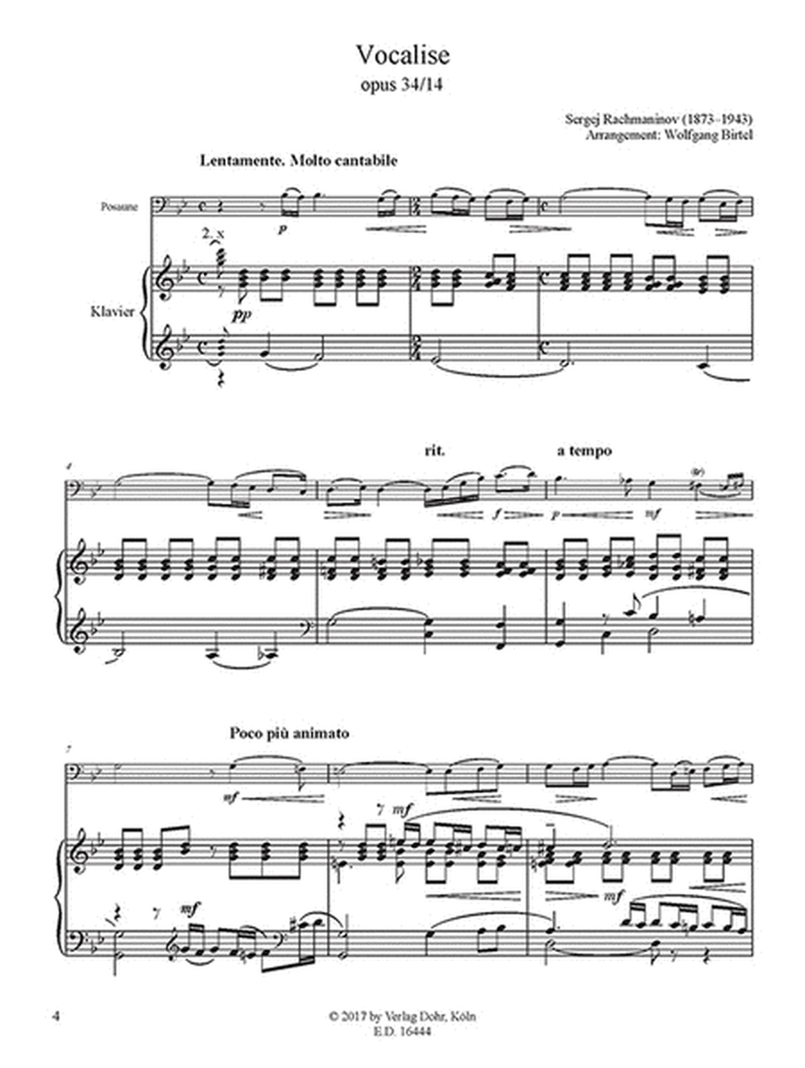 Vocalise op. 34/14 (für Posaune und Klavier)