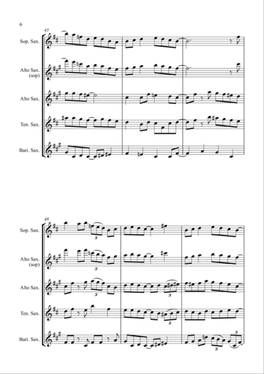 Coventry Carol - Jazz Carol for Saxophone Quartet Saxophone Quartet scores gallery preview page 6
