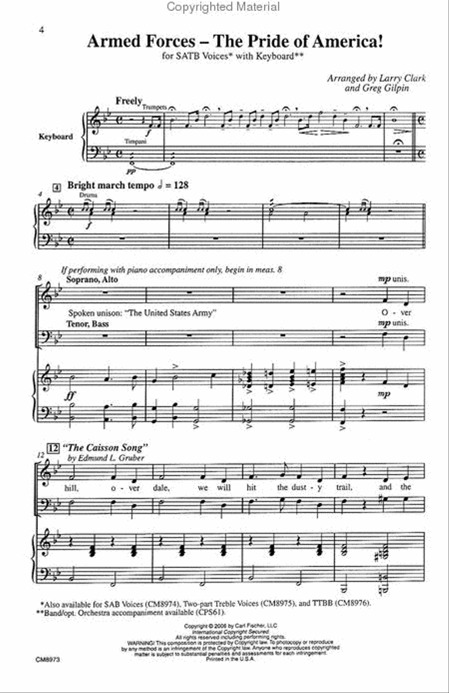 Armed Forces — The Pride of America! by John Stafford Smith 4-Part - Sheet Music page 2