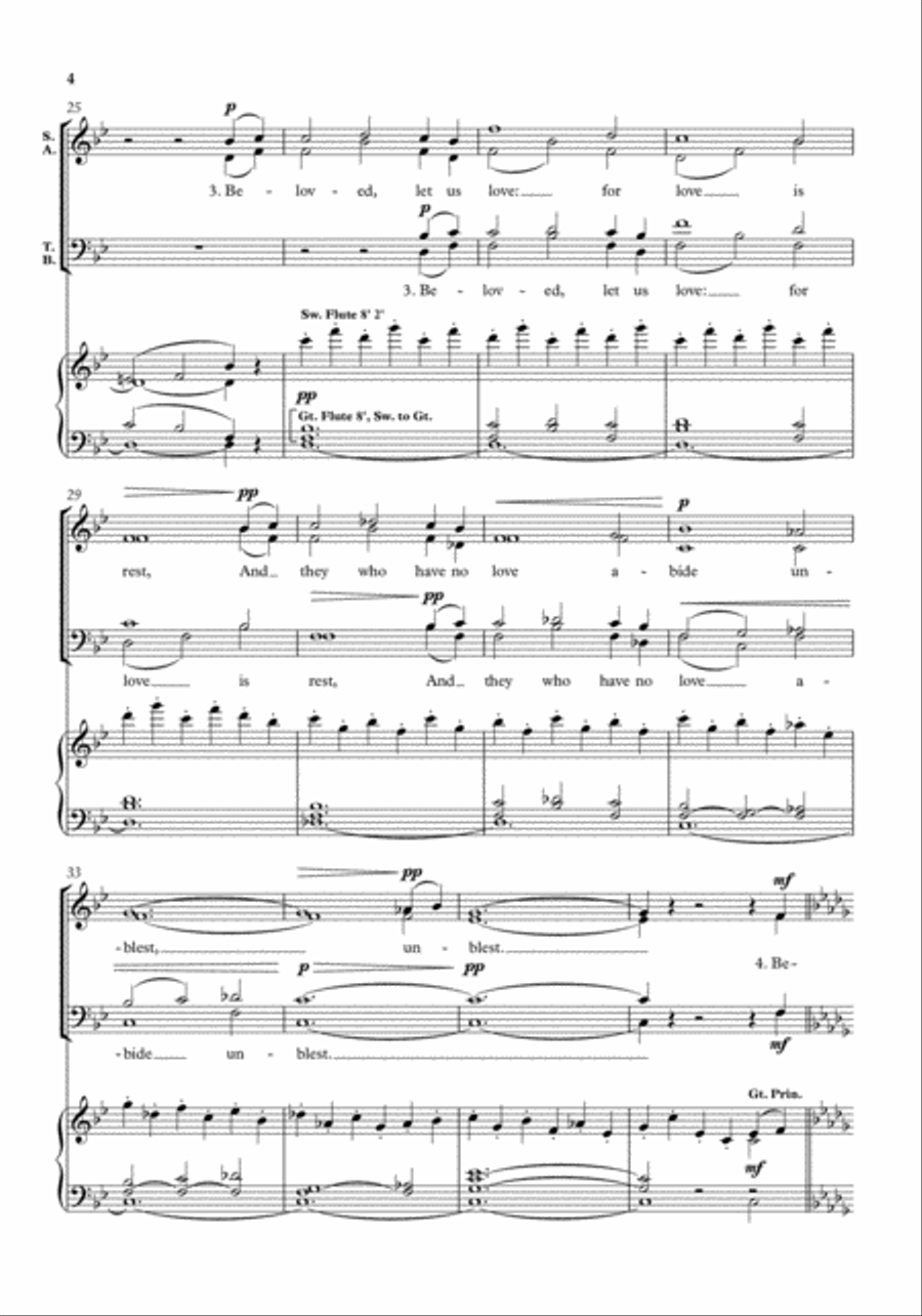 Beloved, let us love 4-Part scores gallery preview page 4