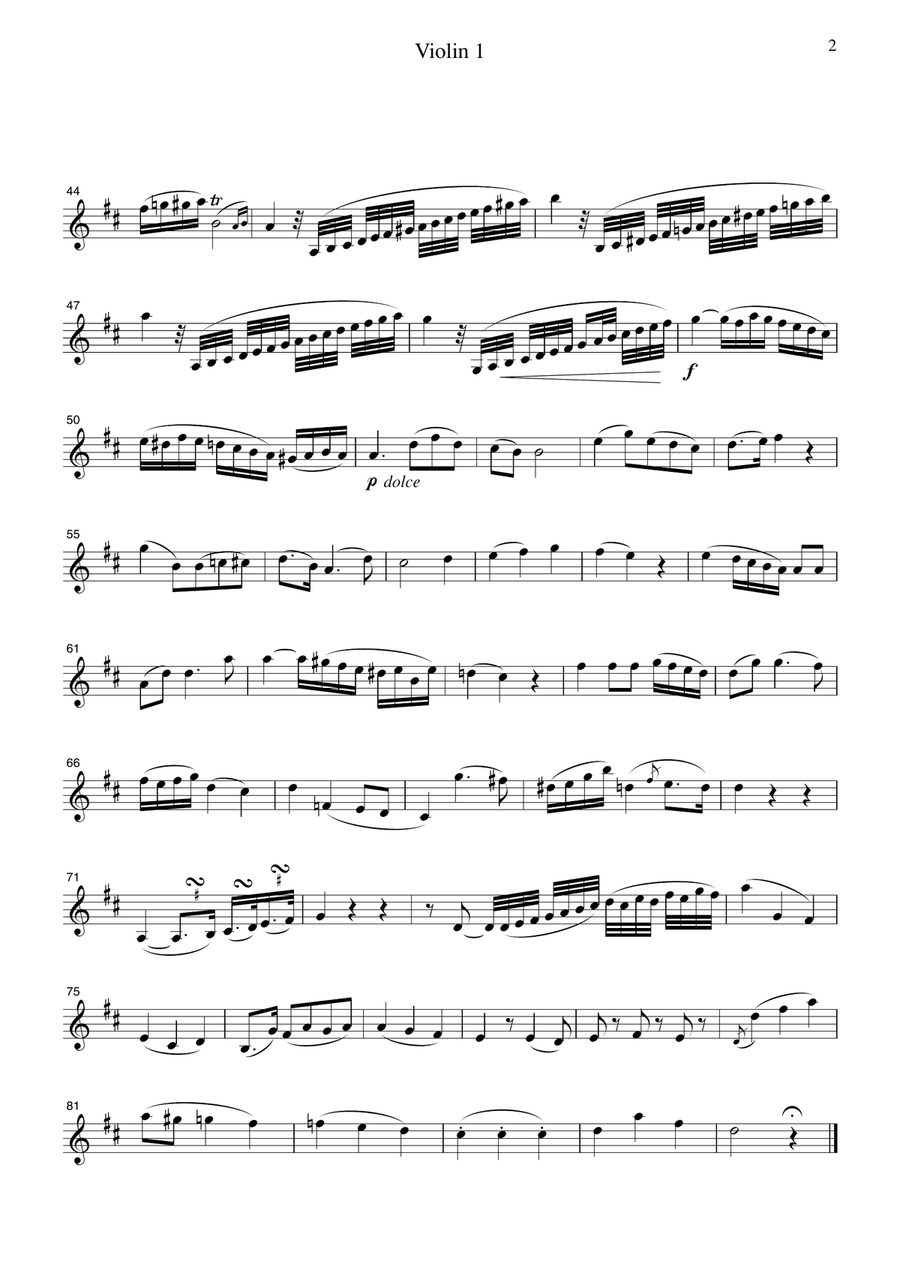 Mozart Larghetto from Clarinet Quintet K.581, for 4 Violins, VN403 String Quartet scores gallery preview page 5