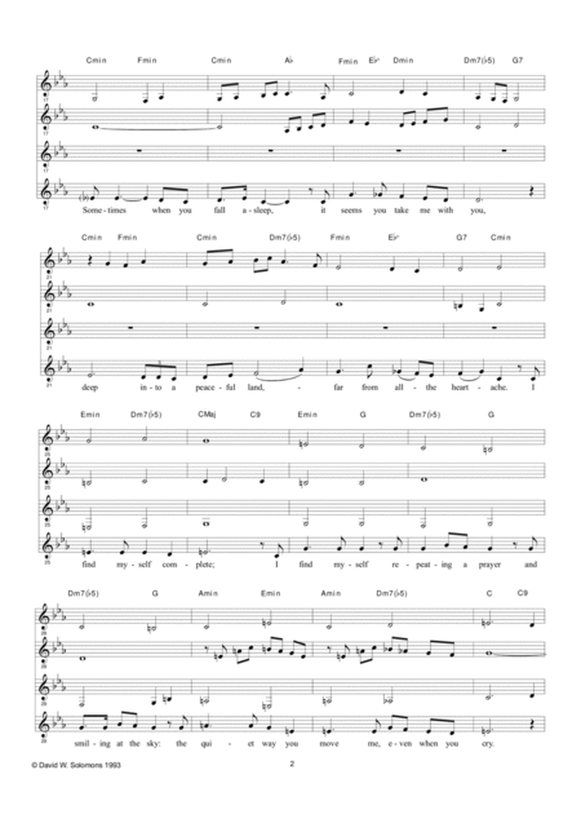 The Quiet way you move me for alto, chorus and guitar chord names image number null