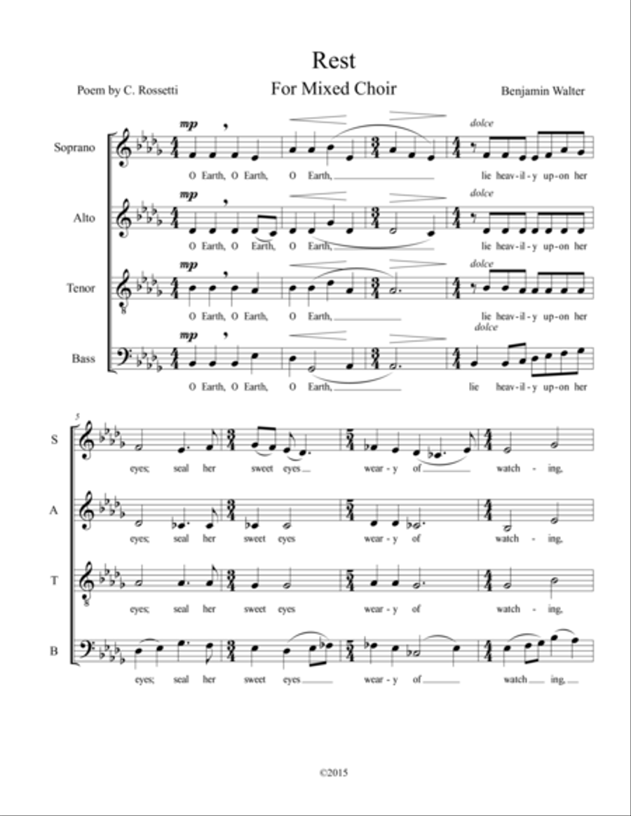 Rest Rest 4-Part scores gallery preview page 1