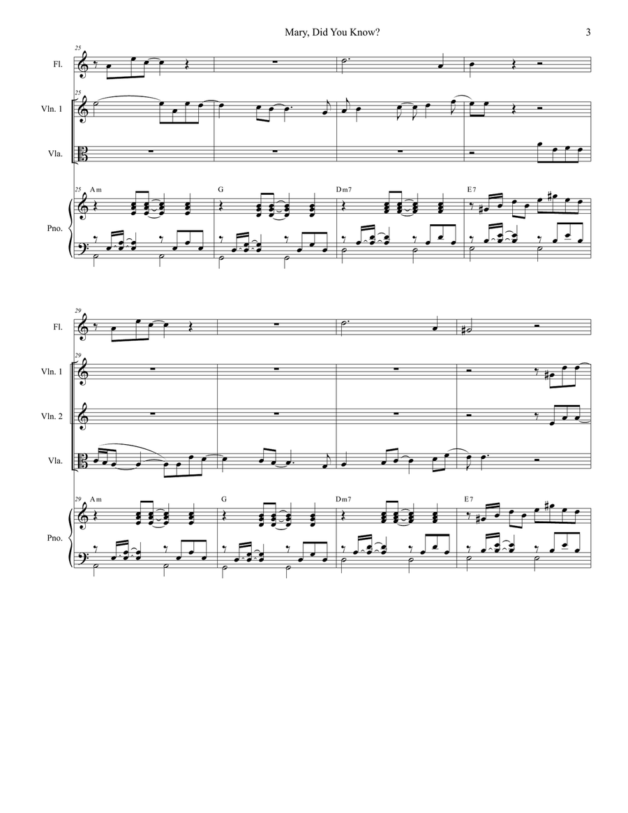 Mary, Did You Know? Mary, Did You Know? String Quartet scores gallery preview page 3