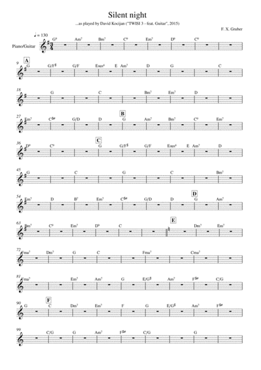 Silent night - (flute & guitar chords) image number null