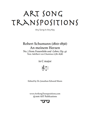 SCHUMANN: An meinem Herzen, Op. 42 no. 7 (transposed to C major)