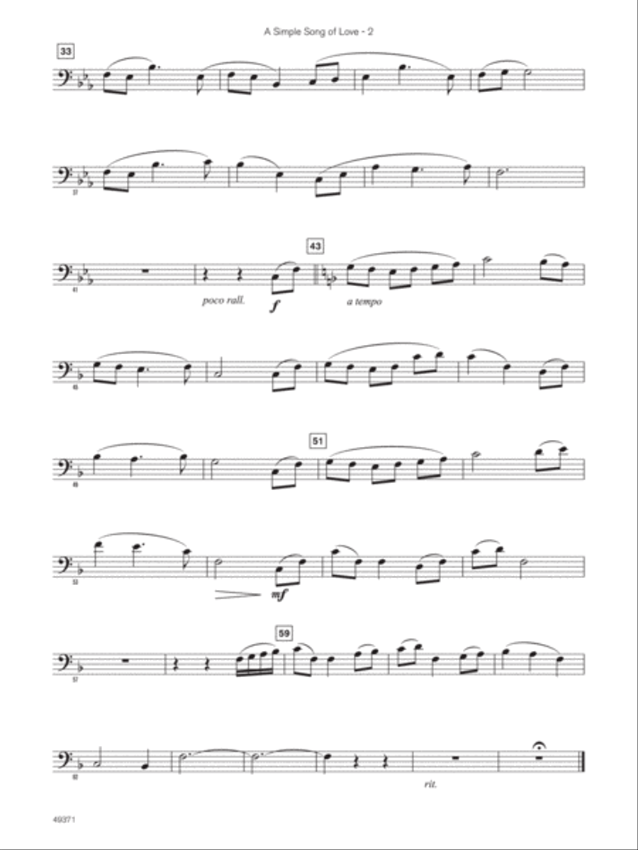 A Simple Song of Love (Sound Innovations Soloist, Baritone Bass Clef) Small Ensemble scores gallery preview page 3