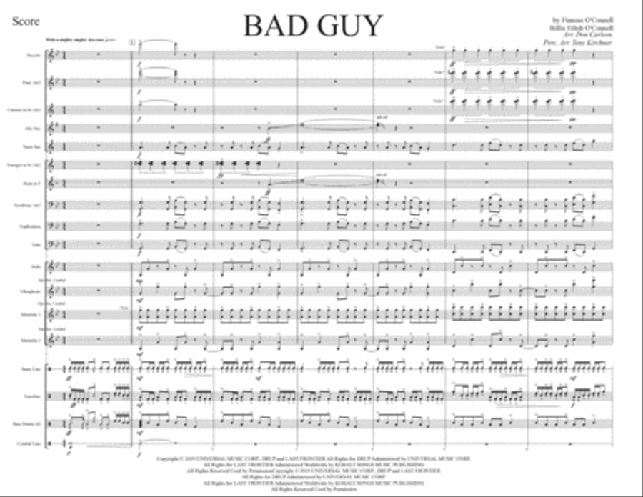 Bad Guy Marching Band scores gallery preview page 2