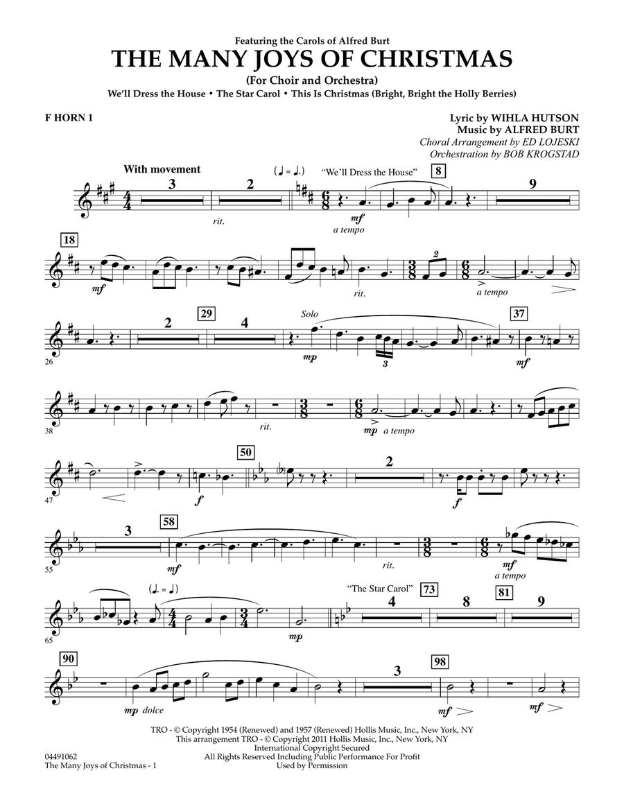 The Many Joys Of Christmas (Set One) - F Horn 1