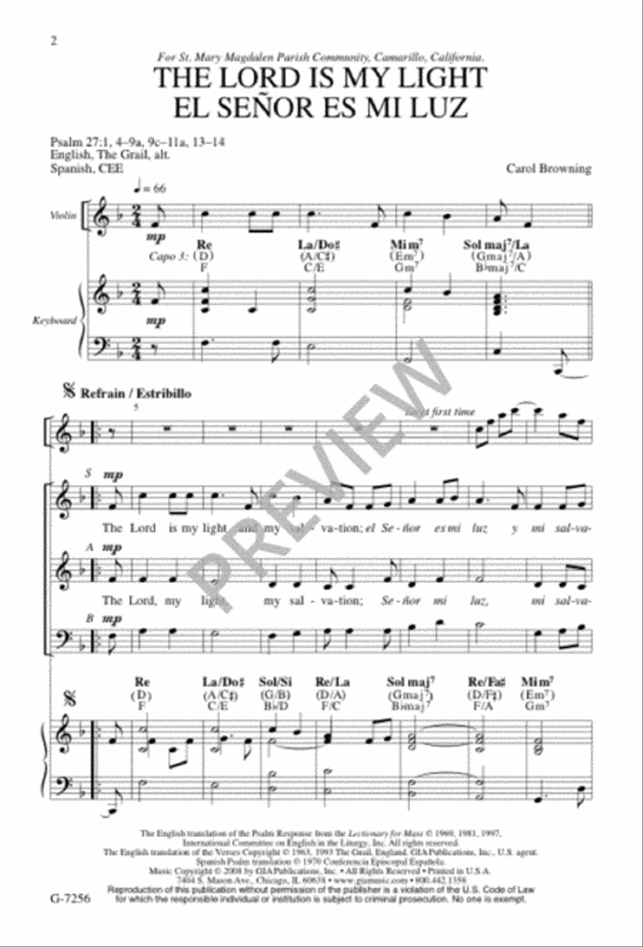 The Lord Is My Light / El Señor Es Mi Luz 3-Part scores gallery preview page 2