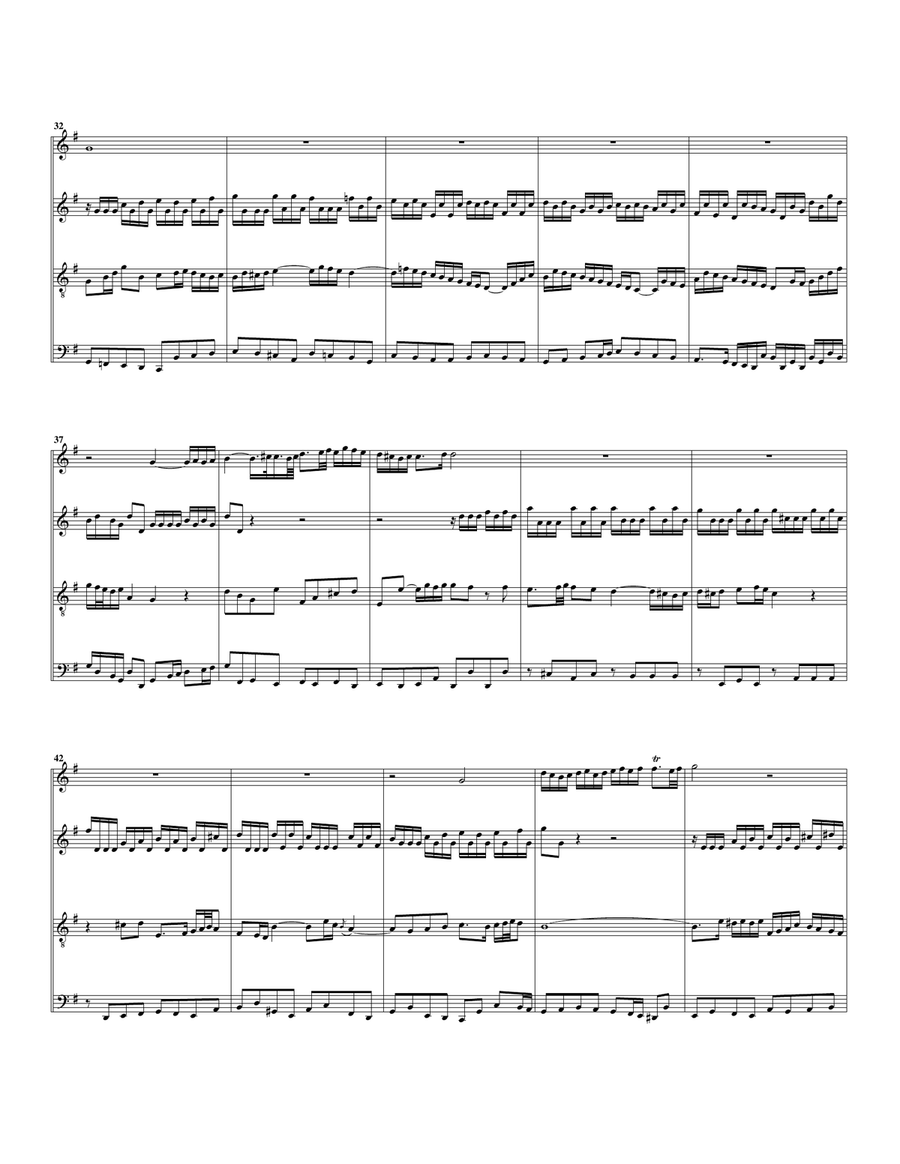 Aria: Alles, was von Gott geboren from Cantata BWV 80 (arrangement for 4 recorders) Large Ensemble scores gallery preview page 4